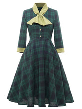 1950s Retro Cosplay Dress Plain Bow Collar 50's 60's Party Costume Gown Sai Feel