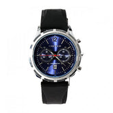Watch with Black Leather Band (Sapphire 6cm Dial)
