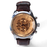 High Chronograph with Leather Band (Amber 4cm Dial)