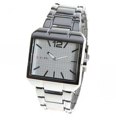 Watch with Stainless Steel Band (White 4cm Dial)