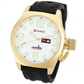 Golden Watch with Silicone Band (White 5.7cm Dial)