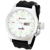 Watch with Silicone Band (White 5.7mm Dial)
