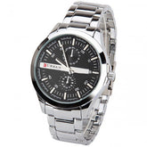 Stainless Steel Watch with Dual Chronograph (Black 5.4cm Dial)