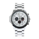 Stainless Steel Waterproof Chronograph (White 4.5cm Dial)