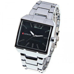 Stainless Watch with Stainless Steel Band (Black 4cm Dial)