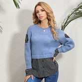 2 In 1 Bishop Sleeve Round Neck Sweater Sai Feel