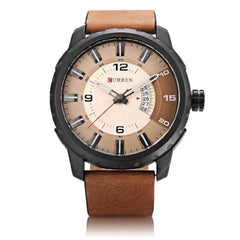 Genuine Leather Quartz Watch (Dial 5.0cm)