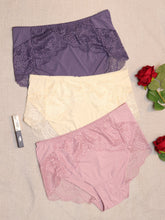 3 Pack Large Mid High Waist plus size Women Underwear Panties Sai Feel