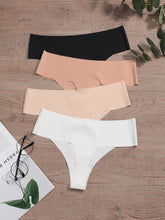 4PCS Sexly Lingerie Multi Color Silky Seamless Thongs Set Sai Feel