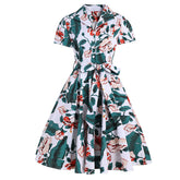 Womens 1950s Retro Rockabilly Princess Cosplay Dress Floral 50's 60's Party Costume Gown(S-2XL)