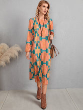 Abstract Allover Print Dress Sai Feel