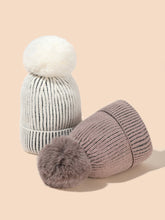 Acrylic silver ribbon wool ball knitted hat Sai Feel