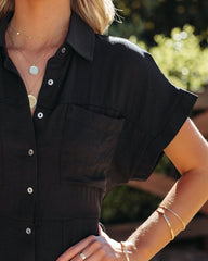 Robe chemise boutonnée Adelyn - Noir