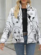 All Over Print Zip Up Winter Coat Sai Feel