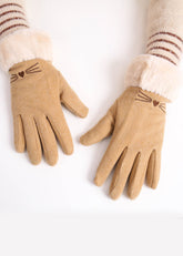 Animal Suede Sherpa Gloves Sai Feel