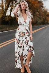 Asymmetrical Floral Patchwork Dress Sai Feel
