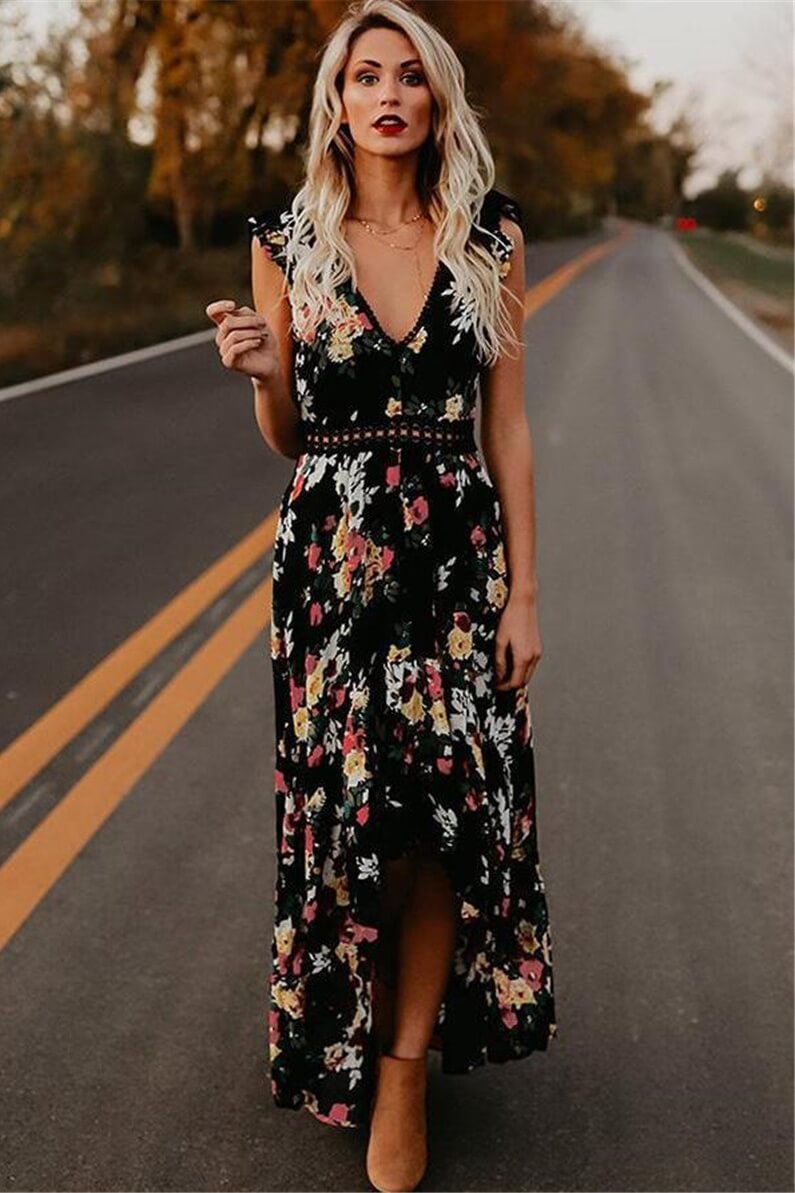 Asymmetrical Floral Patchwork Dress Sai Feel