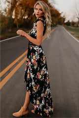 Asymmetrical Floral Patchwork Dress Sai Feel