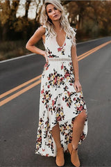 Asymmetrical Floral Patchwork Dress Sai Feel