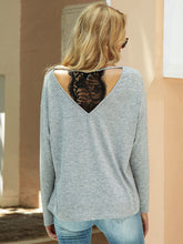 Backless Lace Block Tee Sai Feel
