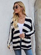 Bat Sleeve Knit Jacket Loose Striped Knit Cardigan Sai Feel