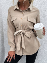 Beige lace-up shirt jacket Sai Feel