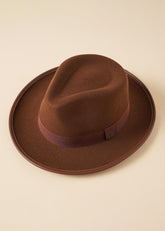 Belt Decor Trimmed Fedora Hat Sai Feel
