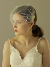 Birdcage Faux Pearl mesh wedding Veil Hair comb Sai Feel