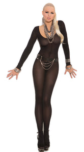 Black Foxy Babe Long Sleeve Bodystocking Sai Feel