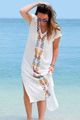 Bohemian Maxi Length Side Split Beach Dress Sai Feel