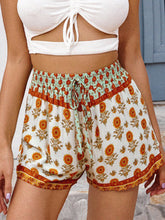 Boho Print Drawstring Waist Shorts Sai Feel