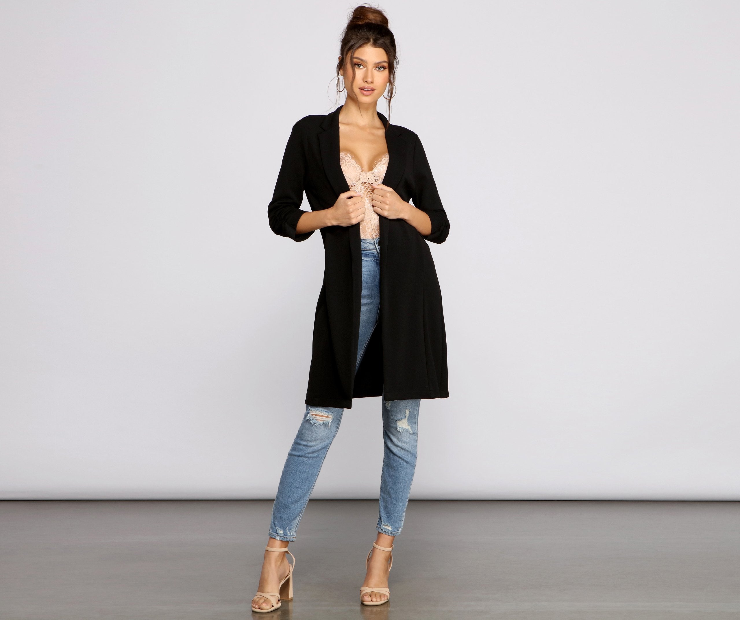 Boss Babe Crepe Longline Blazer Sai Feel
