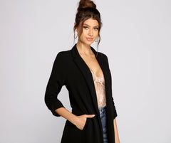 Boss Babe Crepe Longline Blazer Sai Feel