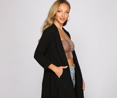 Boss Moves Crepe Long Line Blazer Sai Feel