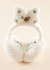 Bow Head Fuzzy Ear Muff Sai Feel