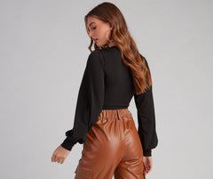 Bring The Drama Puff Sleeve Bodysuit Sai Feel