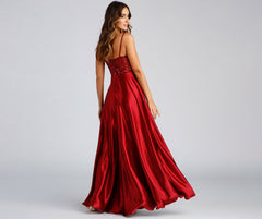 Brookelle Sequin Sweetheart Satin Formal Dress Sai Feel