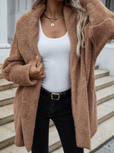 Brown Cardigan Long Sleeve Fleece Sweater Jacket Sai Feel