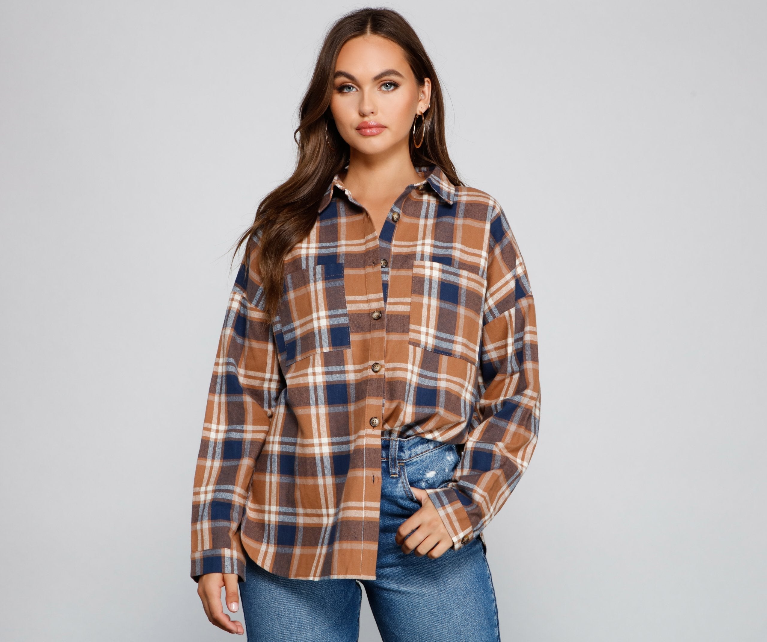 Button Up In Fab Flannel Top Sai Feel
