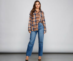 Button Up In Fab Flannel Top Sai Feel