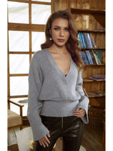 CASUAL V-NECK LONG SLEEVES KNITTED SWEATER Sai Feel