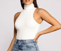 Captivate Me Basic Crepe Sleeveless Bodysuit Sai Feel