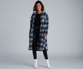 Casual-Cozy Long Line Plaid Shacket Sai Feel
