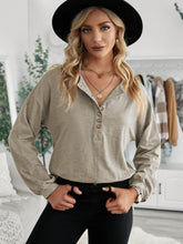 Casual Fashion Solid Color Shirt Button Long Sleeve Top Sai Feel
