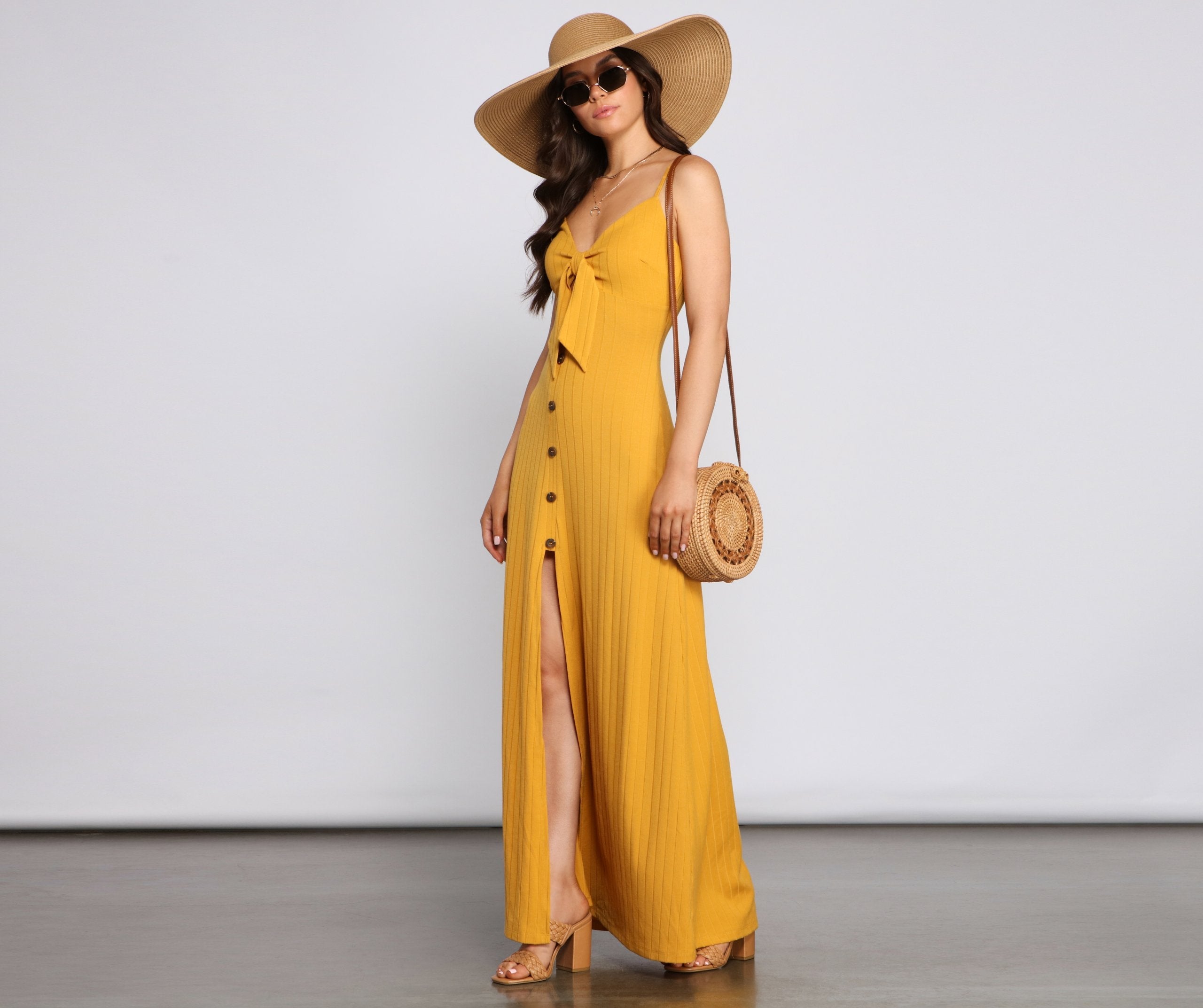 Casual Glam Ribbed Knit Maxi Dress Sai Feel