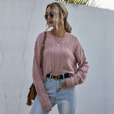 Casual Long Sleeve Women Sweater Long Sleeve Solid Loose Knitted Pullover Tops Winter Bottoming Tops Sai Feel