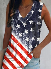 Casual Pentagram Print V-Neck Sleeveless Tank Top Sai Feel