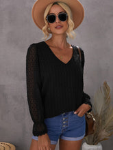 Casual Solid Color Shirt Dot Blouse Top Sai Feel