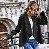 Casual Suede Waterfall-Collar Jacket Sai Feel