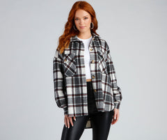 Casual Vibes Only Plaid Shacket Sai Feel